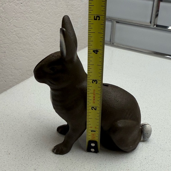 Vintage Cast Iron Bunny Jack Rabbit Slotted Coin Bank - Picture 13 of 13